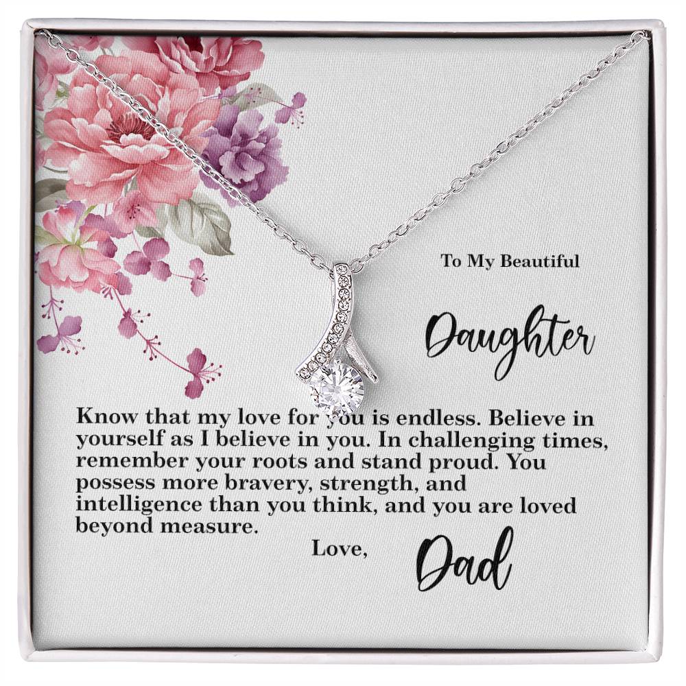 4027b Alluring Beauty Necklace, Gift to My Daughter with Beautiful Message Card