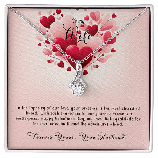 Valentine-st8a Alluring Beauty Necklace, Gift to my Wife with Beautiful Message Card