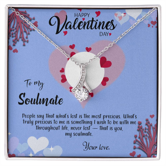 valentine-30b Alluring Beauty Necklace, Gift to my Soulmate with Message Card