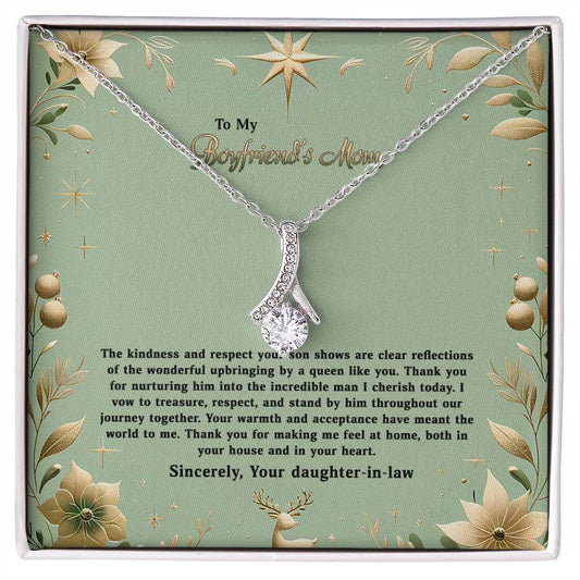 4047a Alluring Beauty Necklace, Gift to my Boyfriend's Mom with Beautiful Message Card