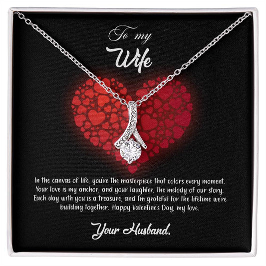 valentine-23a Alluring Beauty Necklace, Gift to my Wife with Beautiful Message Card