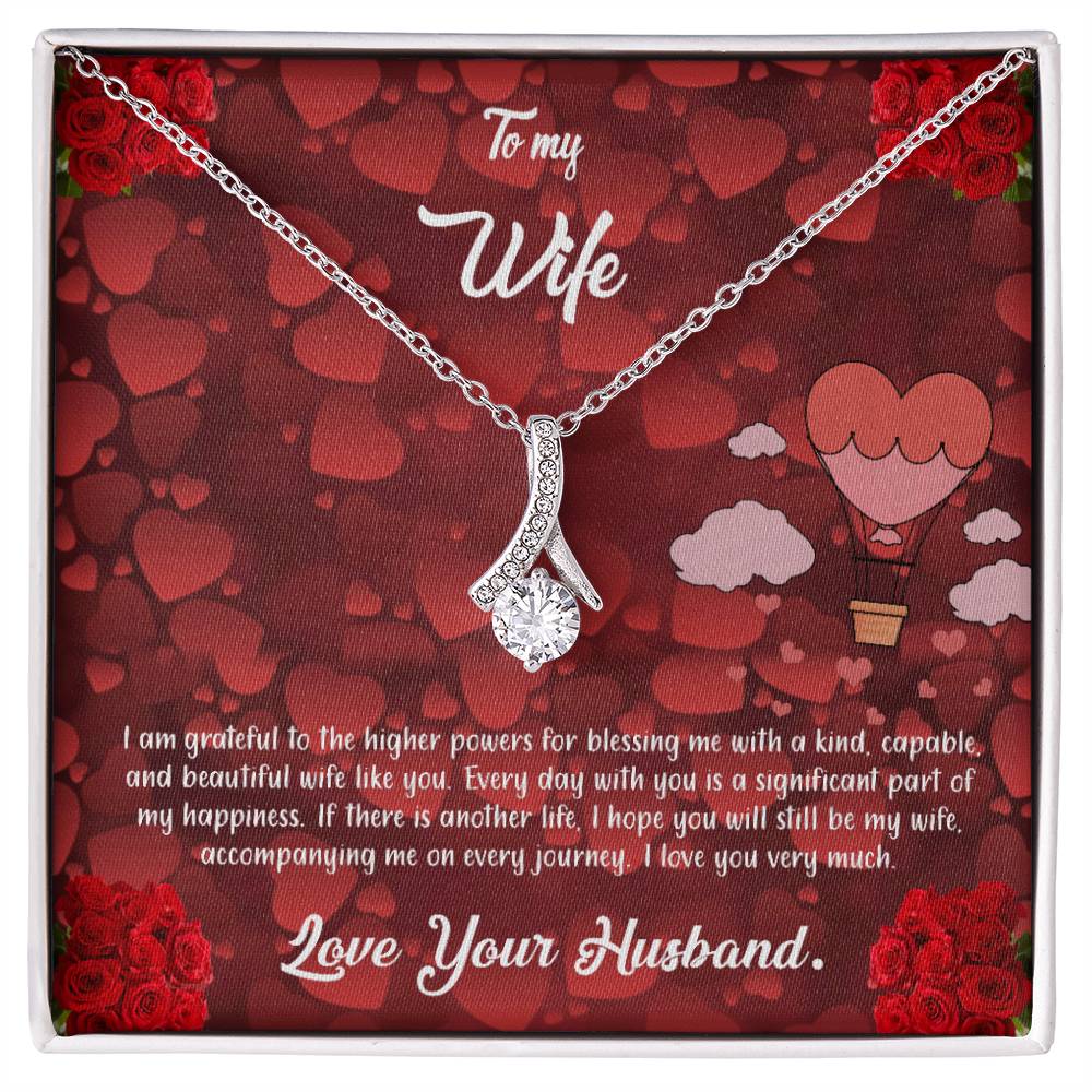 valentine-27a Alluring Beauty Necklace, Gift to my Wife with Beautiful Message Card