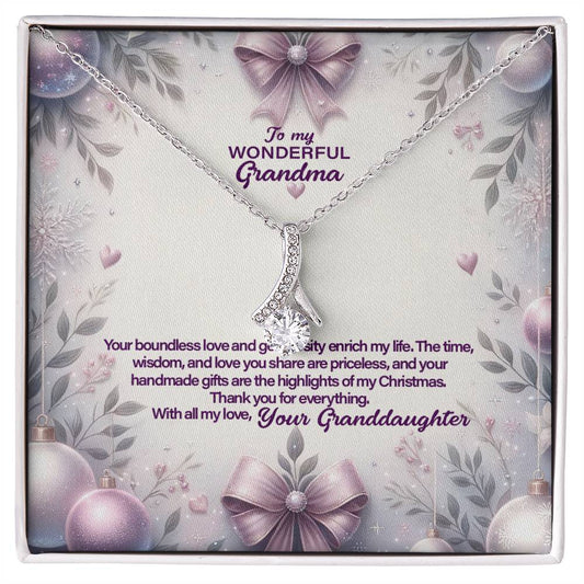 4053d Alluring Beauty Necklace, Gift to my Grandma with Beautiful Message Card