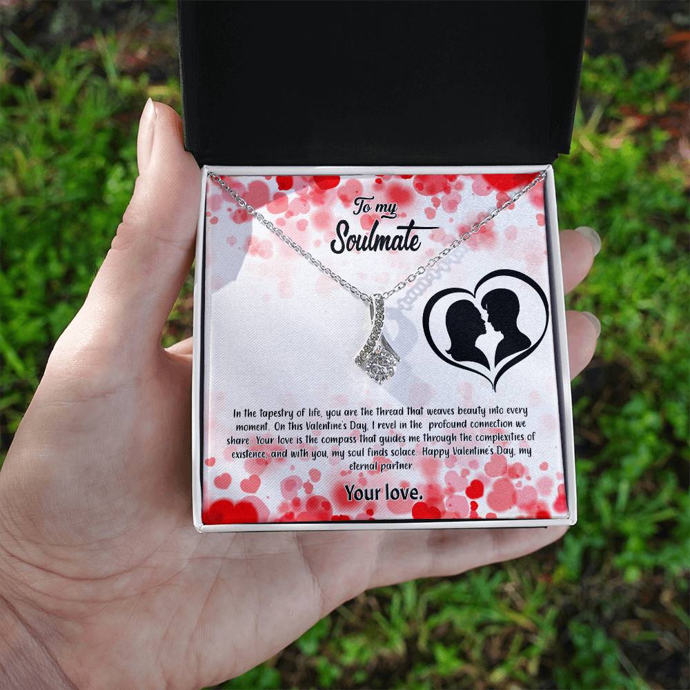 valentine-36b Alluring Beauty Necklace, Gift to my Soulmate with Message Card