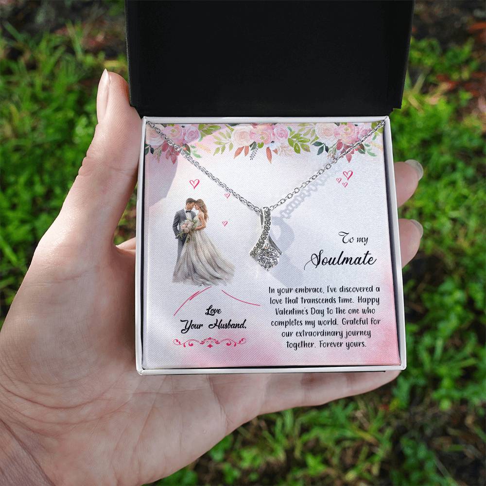 valentine-6b Alluring Beauty Necklace, Gift to my Soulmate with Message Card