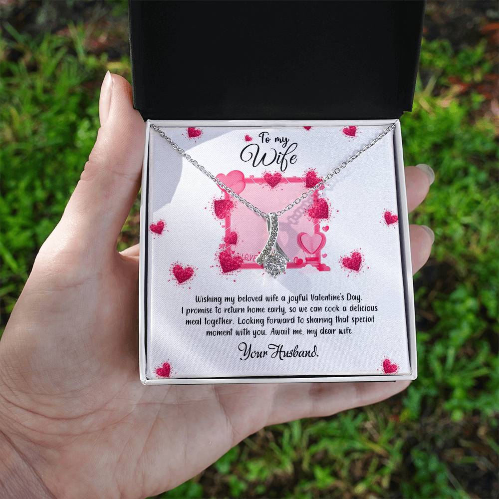 valentine-32b Alluring Beauty Necklace, Gift to my Soulmate with Message Card