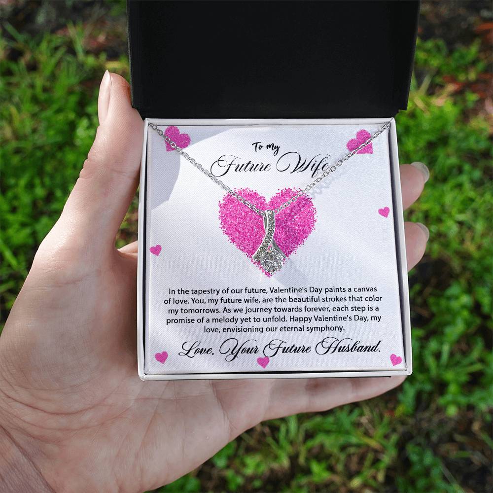 valentine-8d Alluring Beauty Necklace, Gift to my Future Wife with Beautiful Message Card