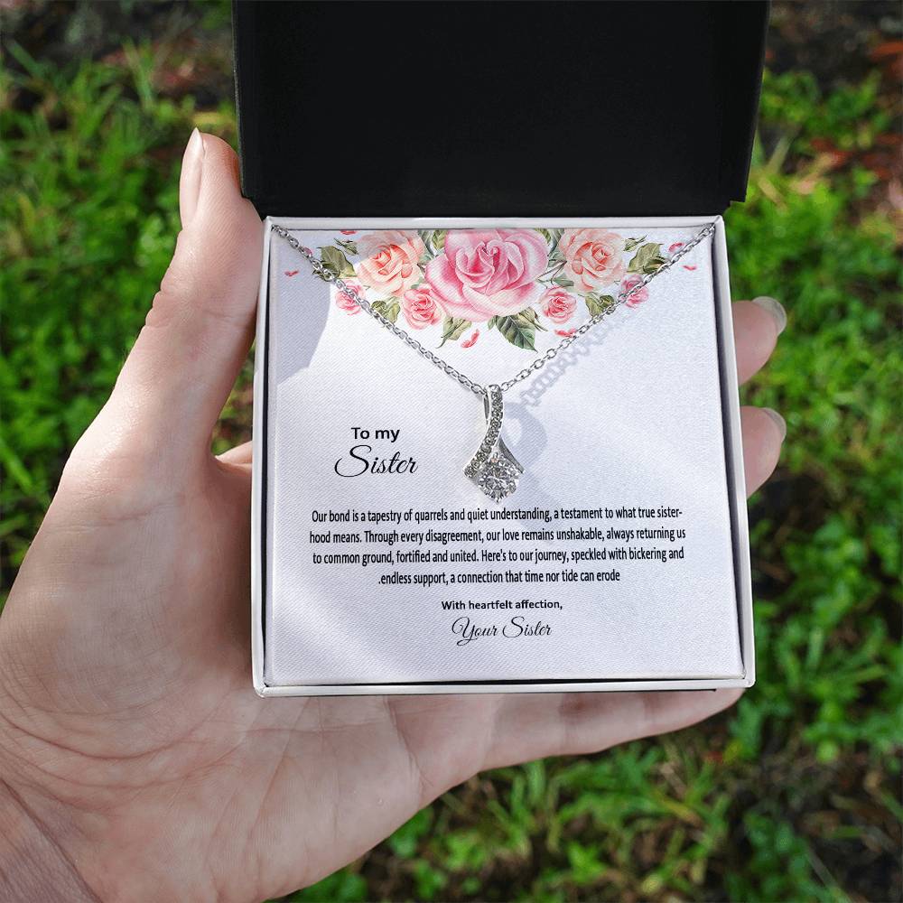 4031c Alluring Beauty Necklace, Gift to my Sister with Beautiful Message Card