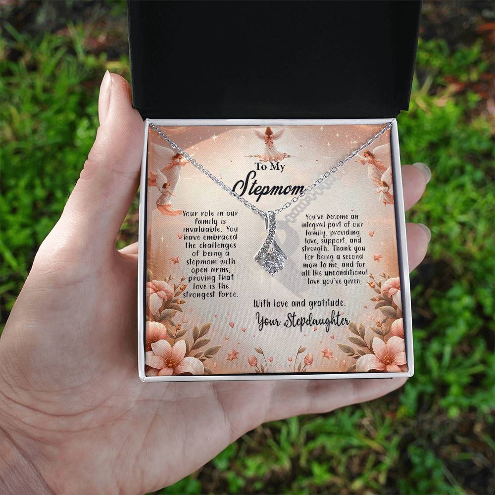 4052b Alluring Beauty Necklace, Gift to my Stepmom with Beautiful Message Card