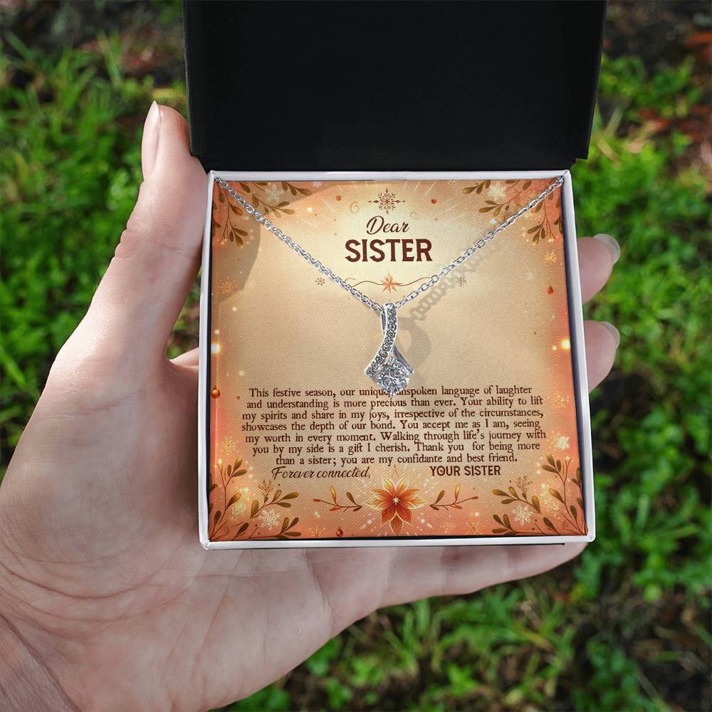 4043b Alluring Beauty Necklace, Gift to my Sister with Beautiful Message Card