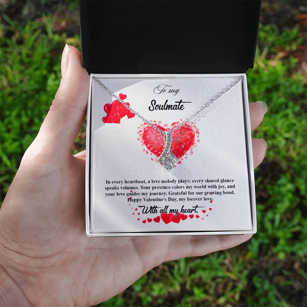 valentine-20b Alluring Beauty Necklace, Gift to my Soulmate with Message Card