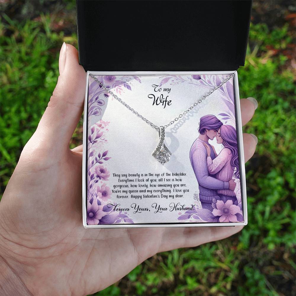 Valentine-st25a Alluring Beauty Necklace, Gift to my Wife with Beautiful Message Card