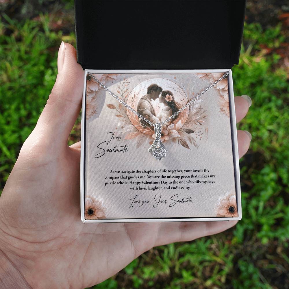 Valentine-st27b Alluring Beauty Necklace, Gift to my Soulmate with Message Card