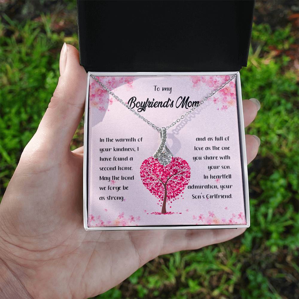 4042c Alluring Beauty Necklace, Gift to my Boyfriend's Mom with Beautiful Message Card