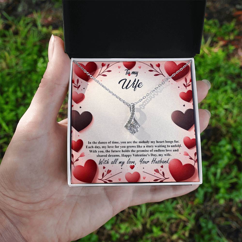 Valentine-st7a Alluring Beauty Necklace, Gift to my Wife with Beautiful Message Card