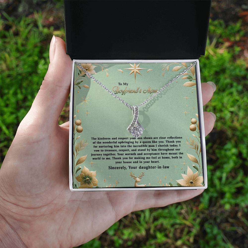 4047a Alluring Beauty Necklace, Gift to my Boyfriend's Mom with Beautiful Message Card