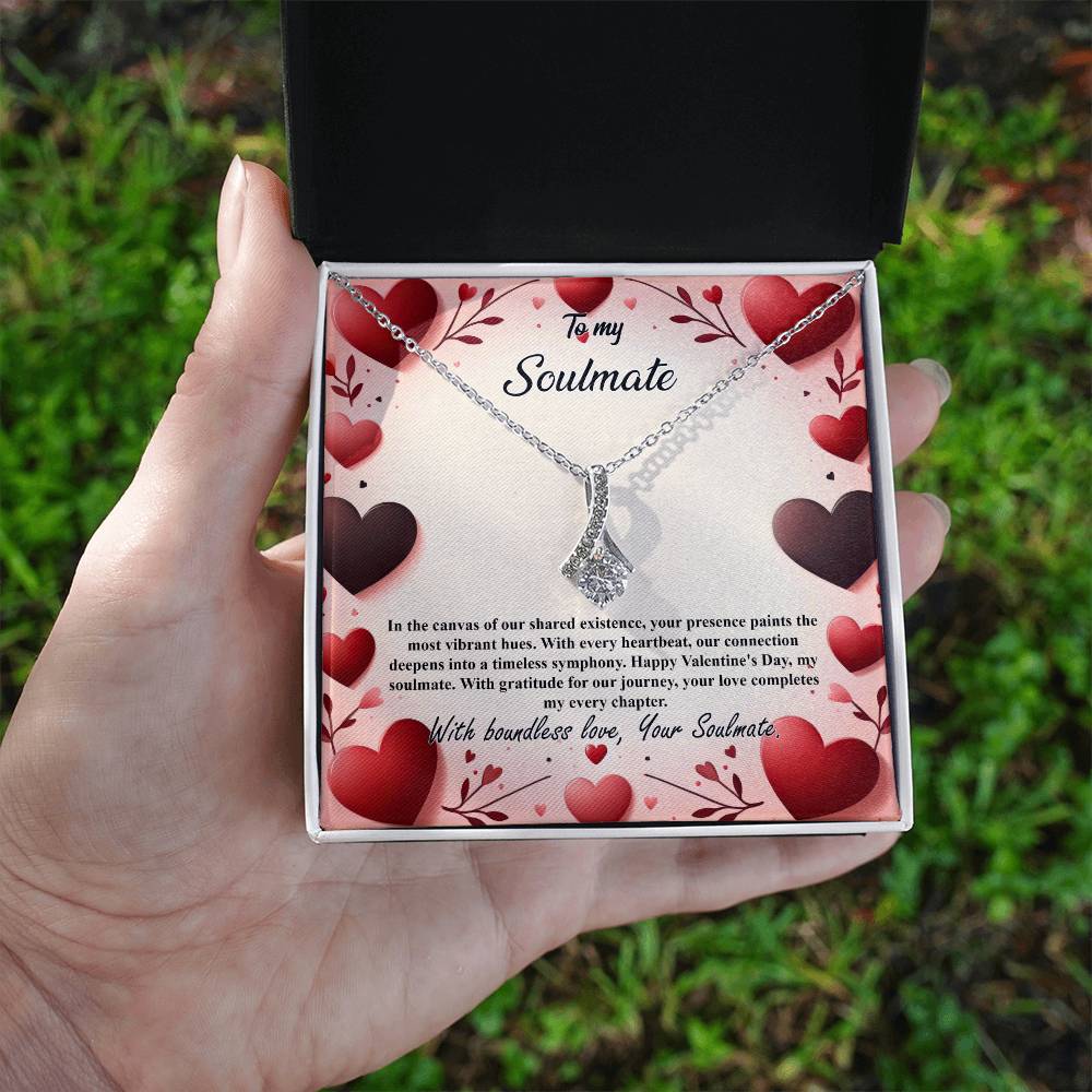 Valentine-st7b Alluring Beauty Necklace, Gift to my Soulmate with Message Card