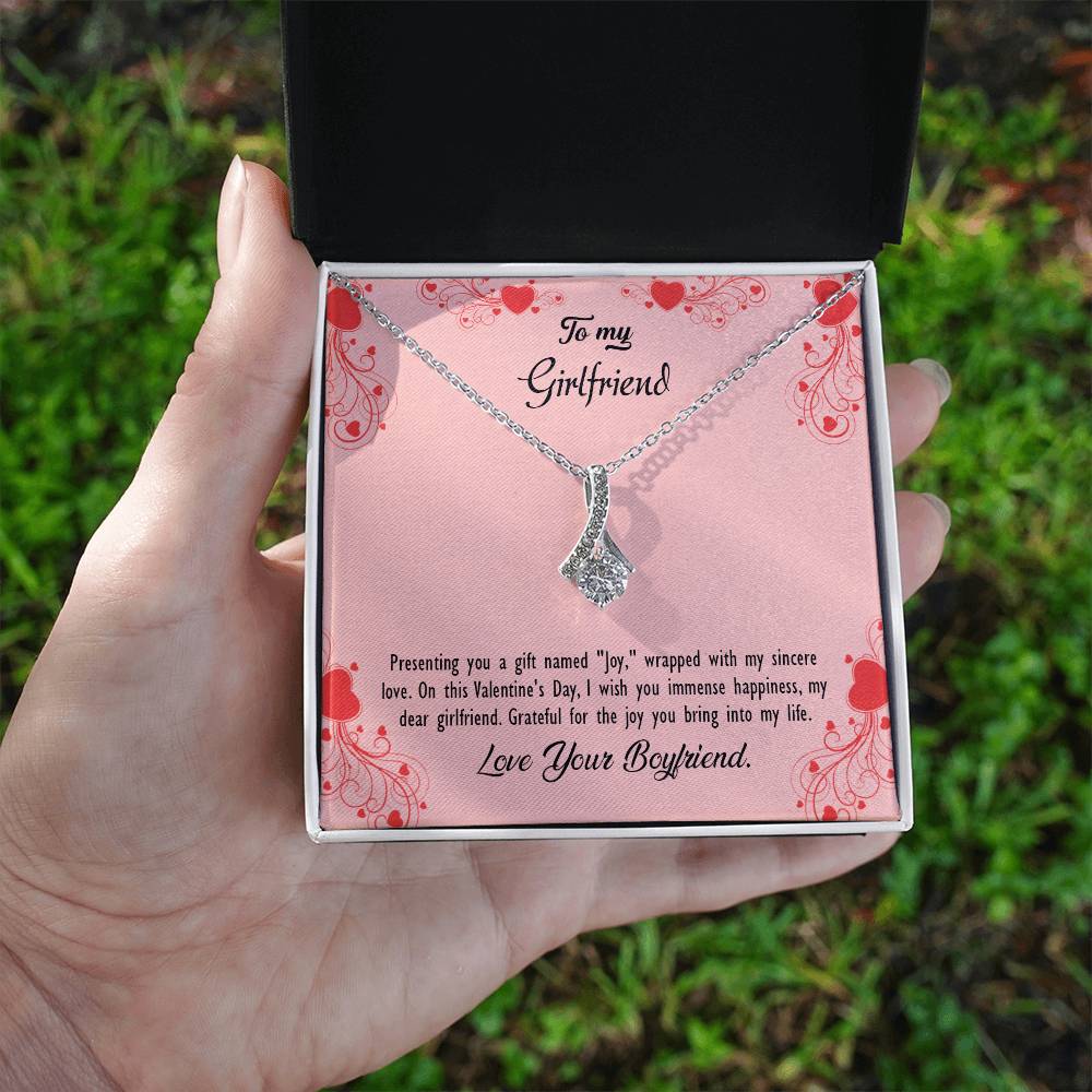 valentine-29c Alluring Beauty Necklace, Gift to my Girlfriend with Beautiful Message Card