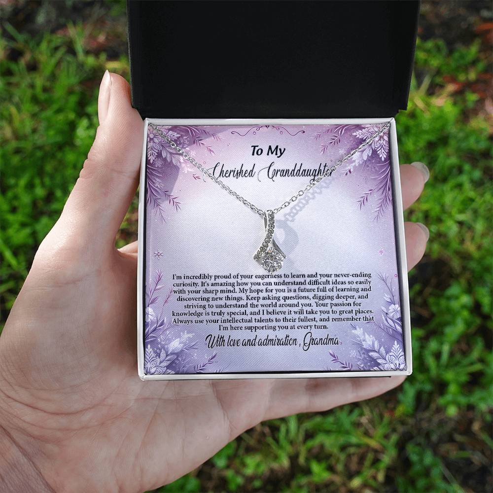 4054c Alluring Beauty Necklace, Gift to my Granddaughter with Beautiful Message Card