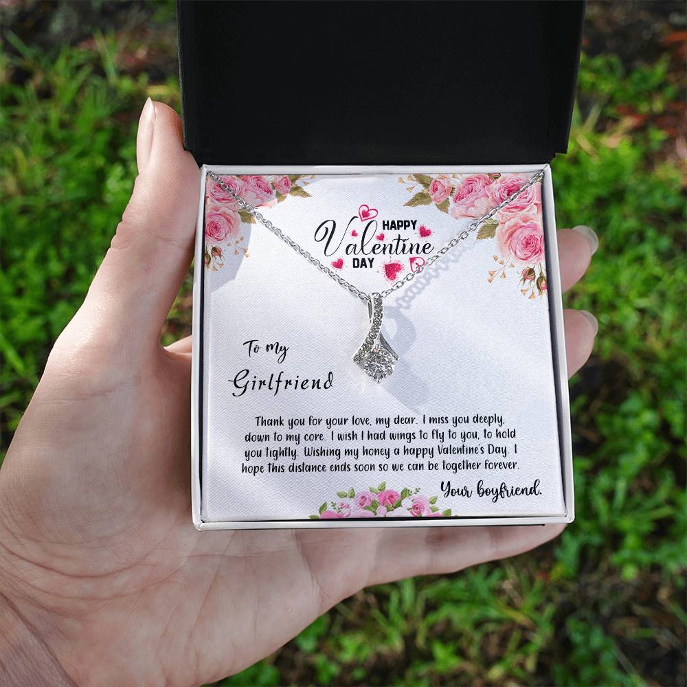 valentine-31c Alluring Beauty Necklace, Gift to my Girlfriend with Beautiful Message Card