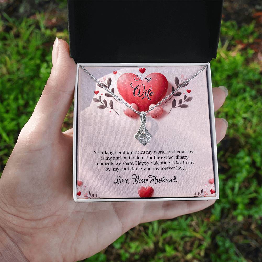 Valentine-st13a Alluring Beauty Necklace, Gift to my Wife with Beautiful Message Card