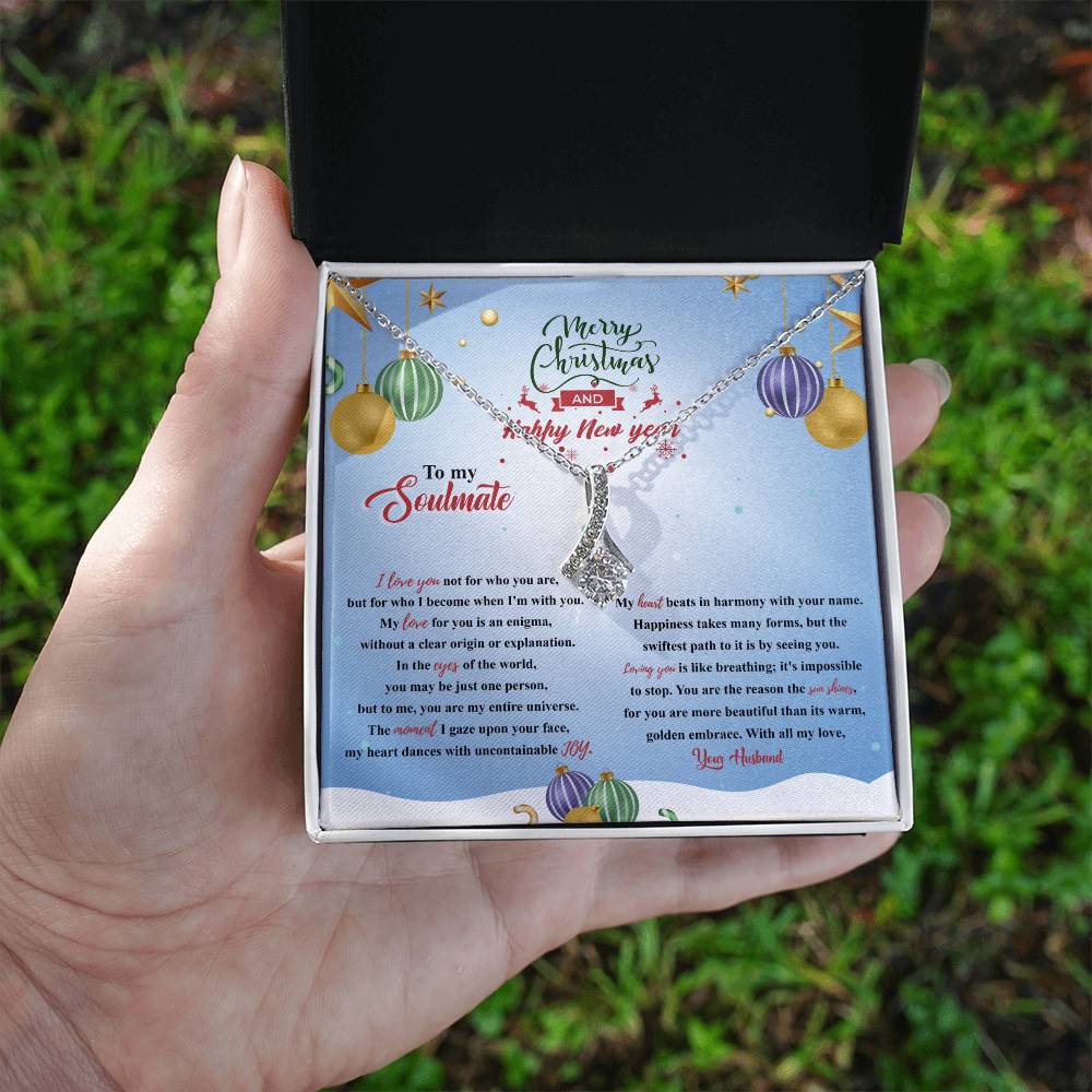 94315a Alluring Beauty Necklace, Gift to my Soulmate with Message Card