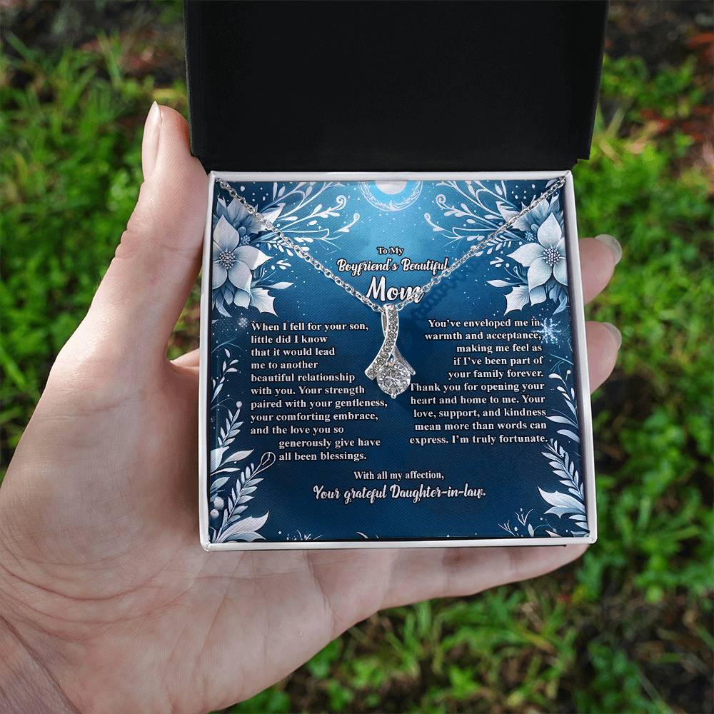 4046c Alluring Beauty Necklace, Gift to my Boyfriend's Mom with Beautiful Message Card