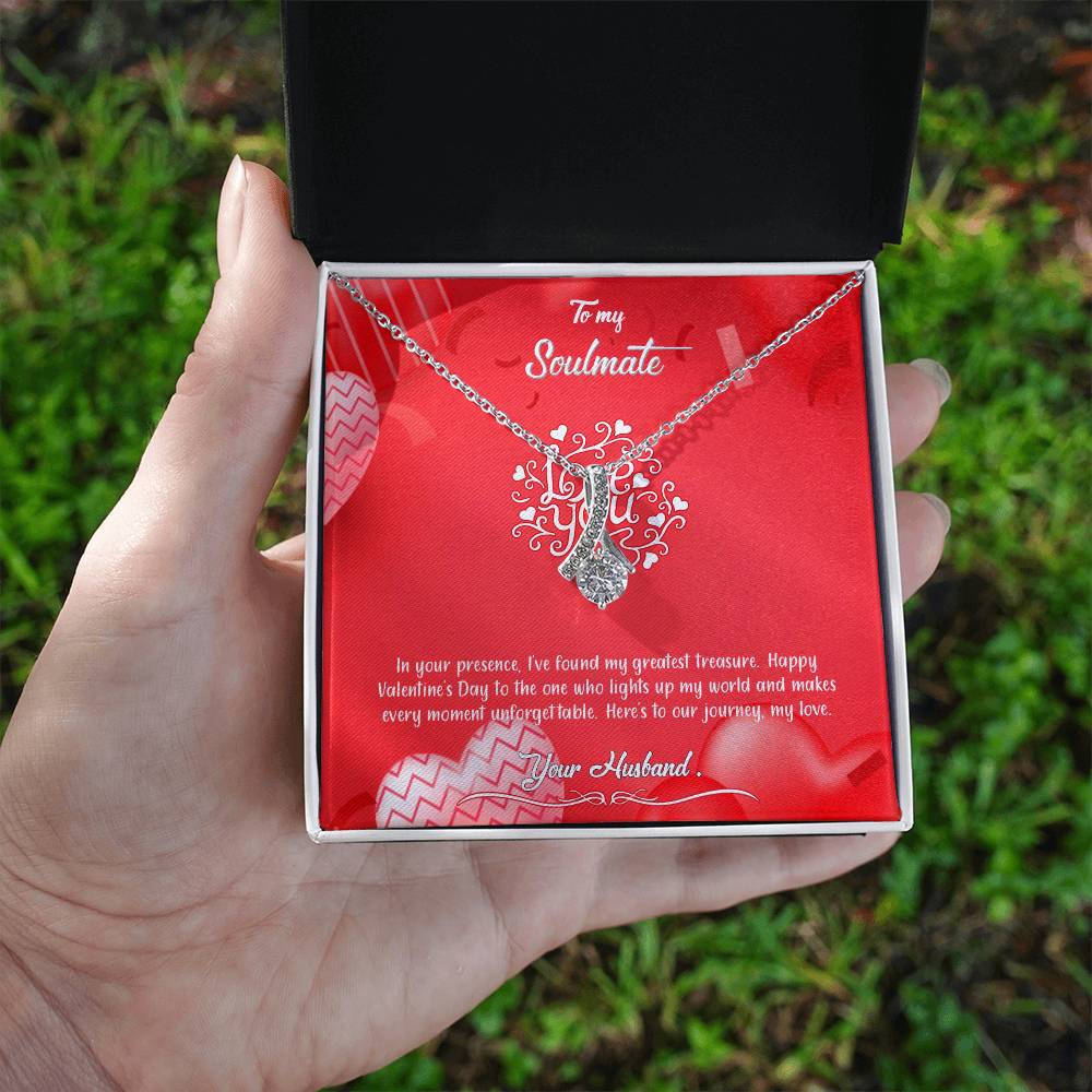 valentine-4b Alluring Beauty Necklace, Gift to my Soulmate with Message Card