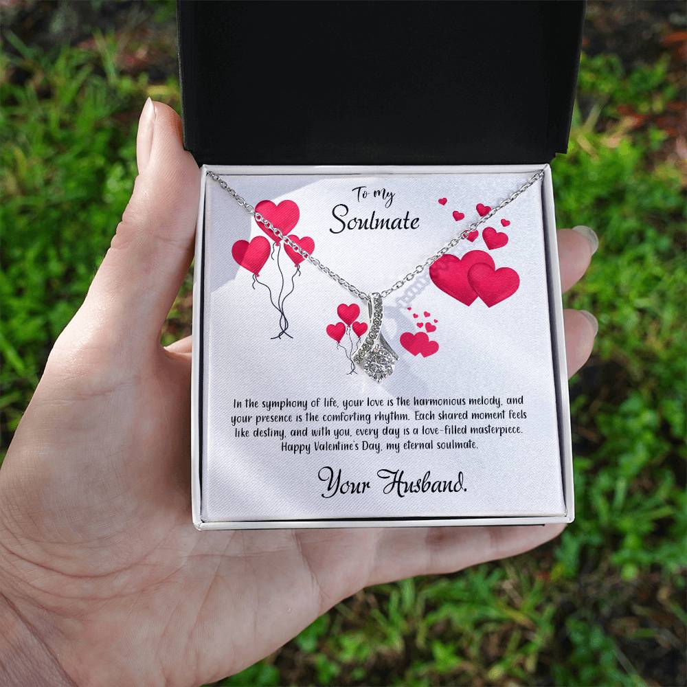 valentine-11b Alluring Beauty Necklace, Gift to my Soulmate with Message Card