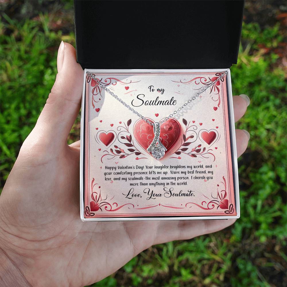 Valentine-st12b Alluring Beauty Necklace, Gift to my Soulmate with Message Card