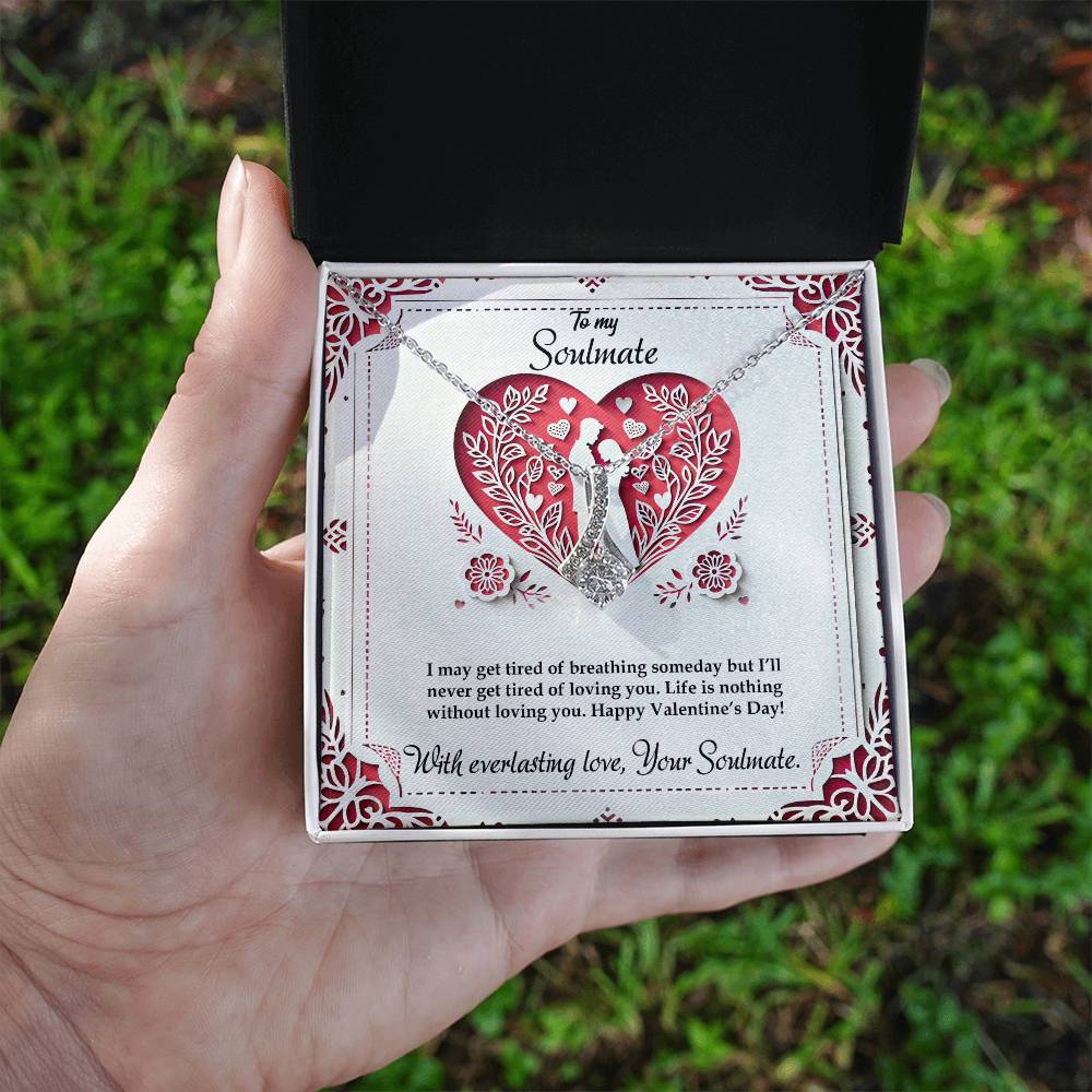 Valentine-st16b Alluring Beauty Necklace, Gift to my Soulmate with Message Card