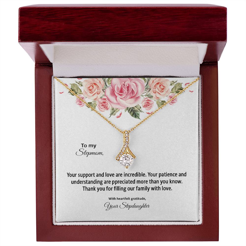 4031d Alluring Beauty Necklace, Gift to my Stepmom with Beautiful Message Card