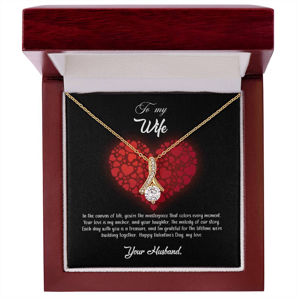 valentine-23a Alluring Beauty Necklace, Gift to my Wife with Beautiful Message Card