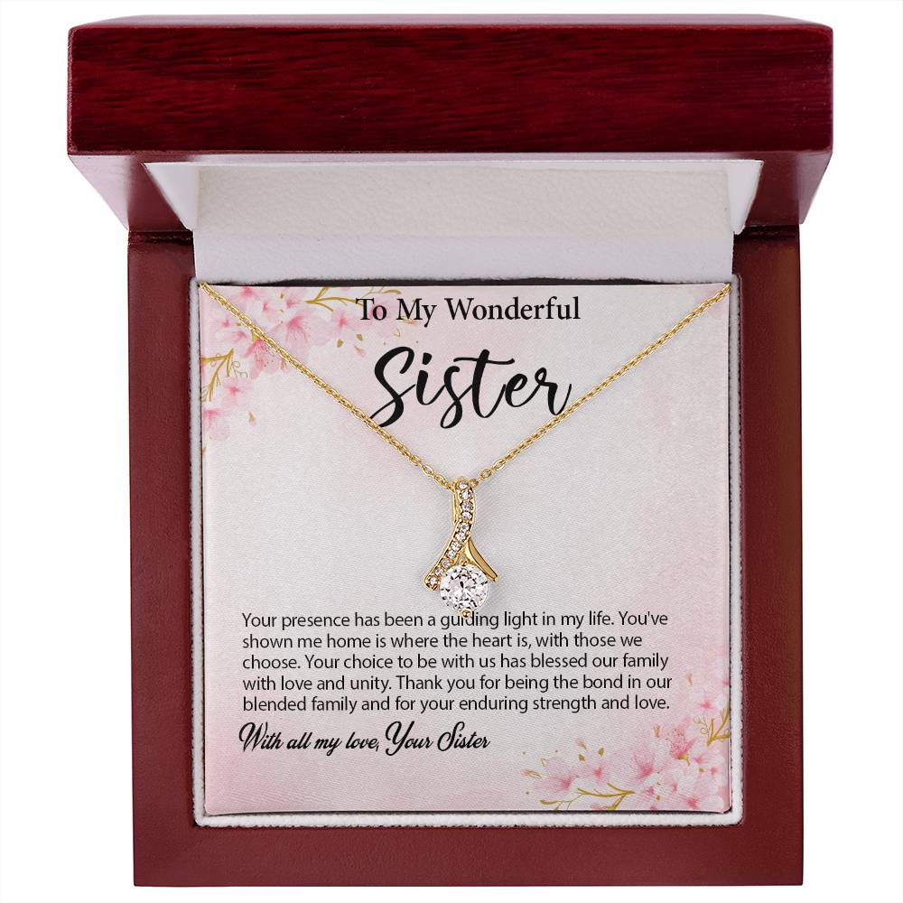 4029c Alluring Beauty Necklace, Gift to my Sister with Beautiful Message Card