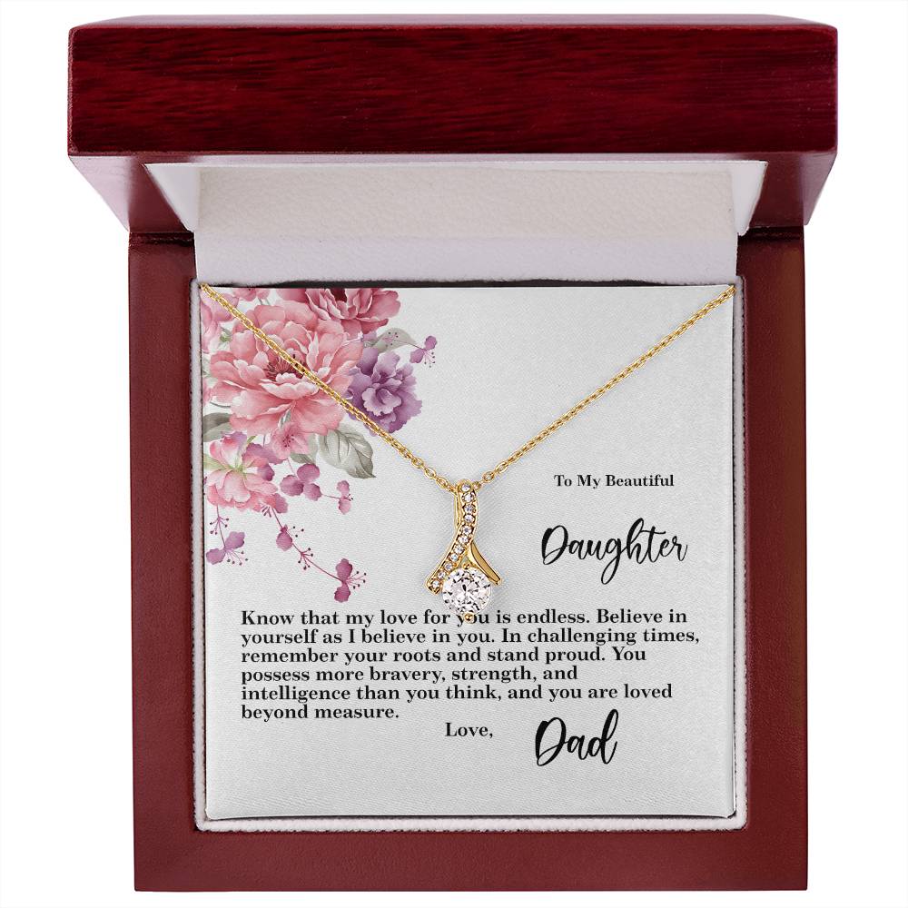 4027b Alluring Beauty Necklace, Gift to My Daughter with Beautiful Message Card