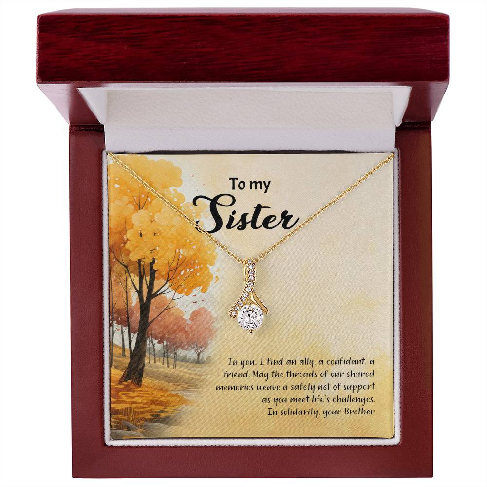 4041b Alluring Beauty Necklace, Gift to my Sister with Beautiful Message Card