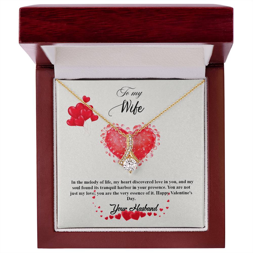 valentine-20a Alluring Beauty Necklace, Gift to my Wife with Beautiful Message Card