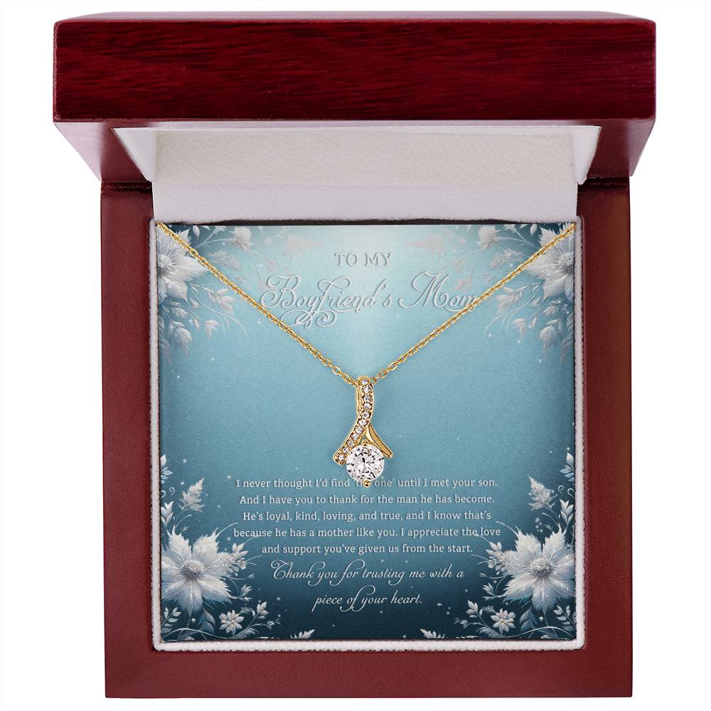 95313c Alluring Beauty Necklace, Gift to my Boyfriend's Mom with Beautiful Message Card