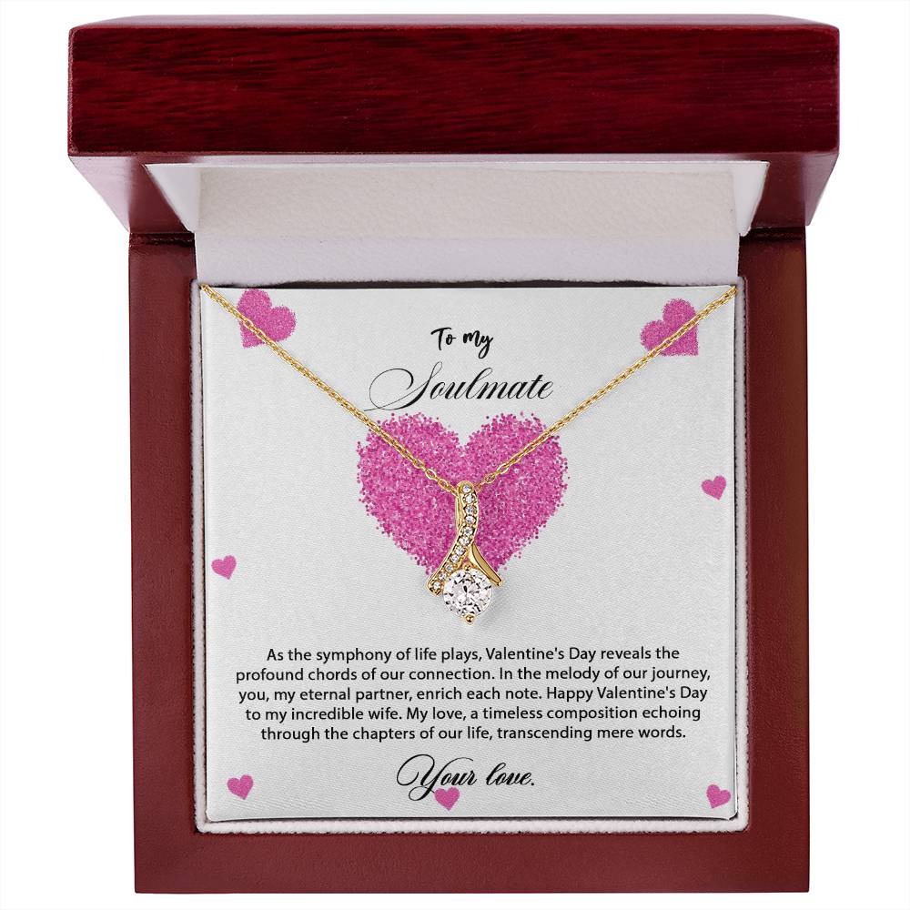 valentine-8b Alluring Beauty Necklace, Gift to my Soulmate with Message Card