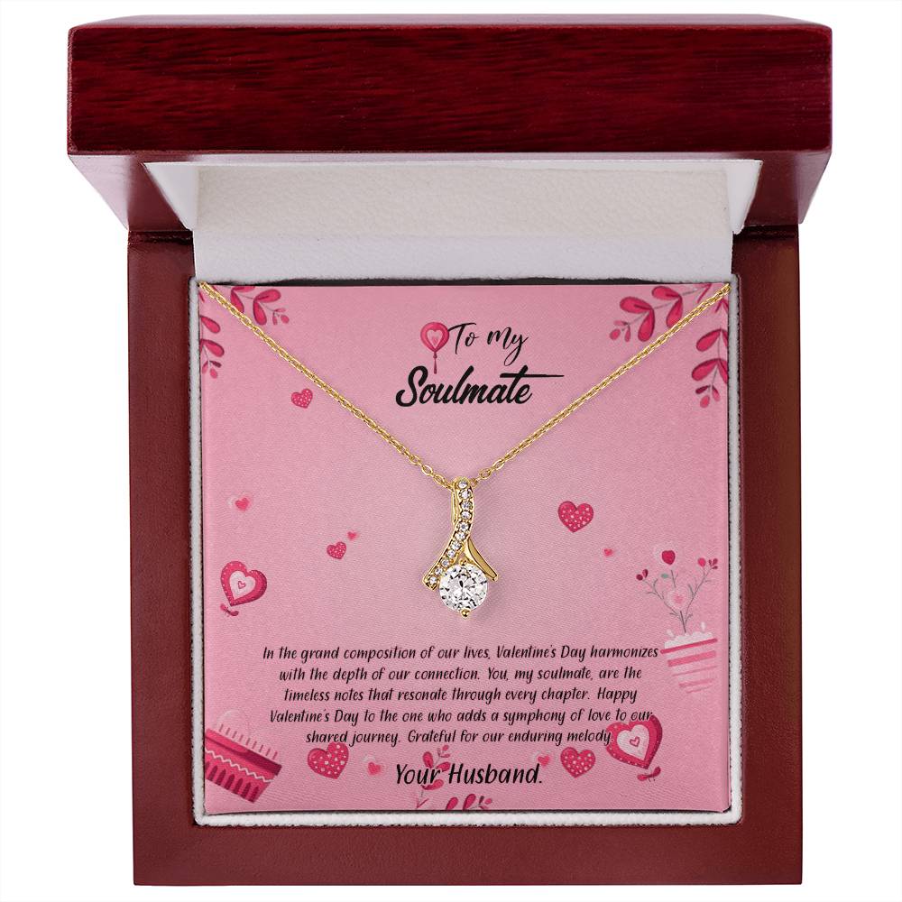 valentine-16b Alluring Beauty Necklace, Gift to my Soulmate with Message Card