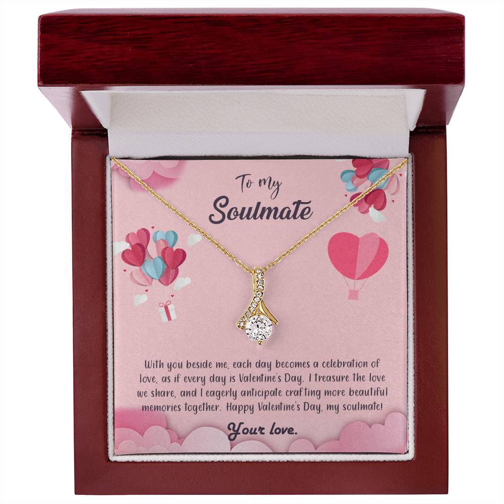 valentine-28b Alluring Beauty Necklace, Gift to my Soulmate with Message Card