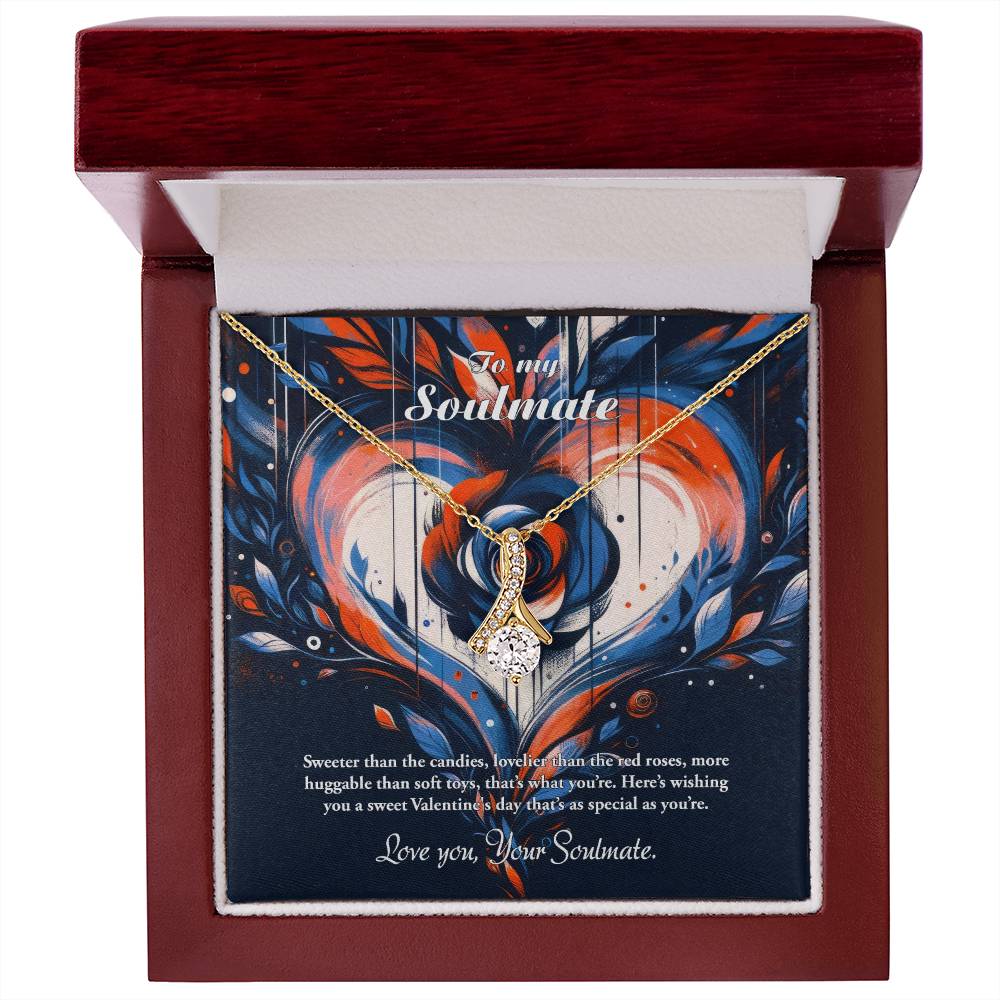 Valentine-st24b Alluring Beauty Necklace, Gift to my Soulmate with Message Card