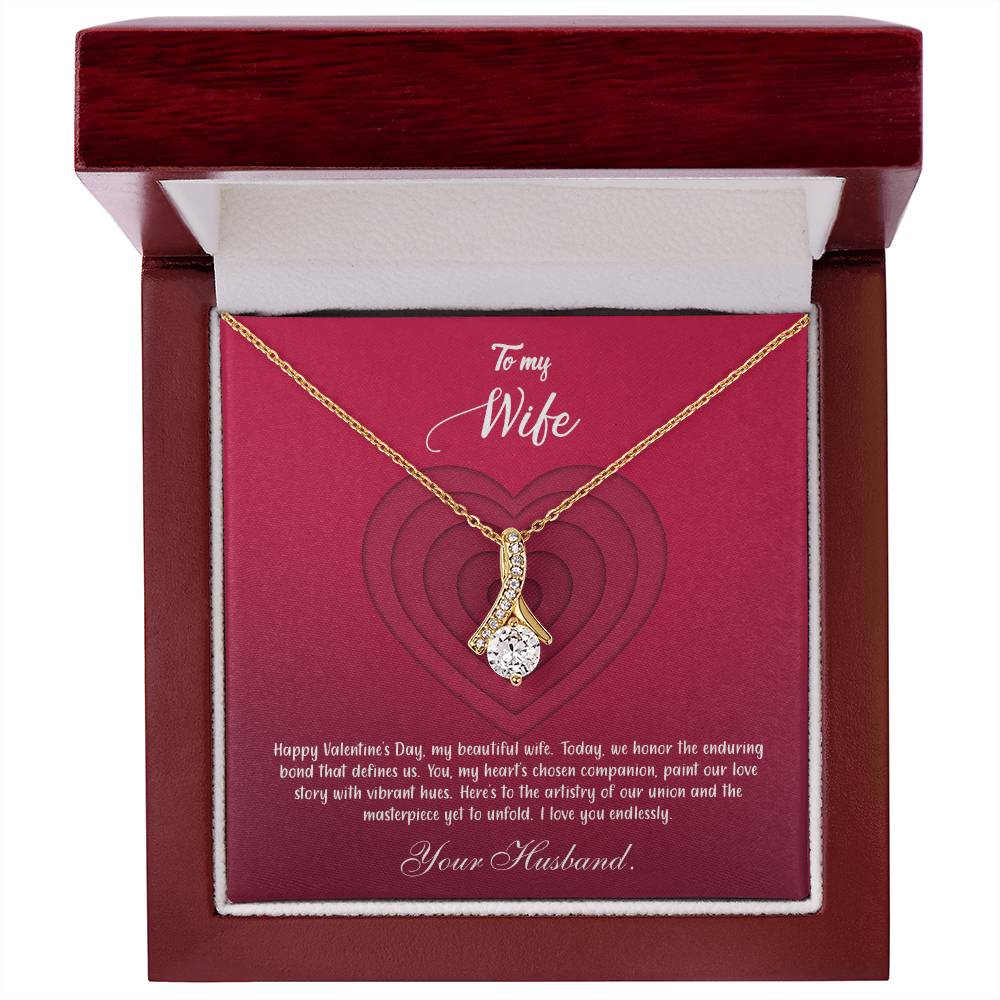 valentine-9a Alluring Beauty Necklace, Gift to my Wife with Beautiful Message Card