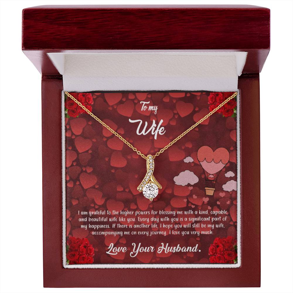 valentine-27a Alluring Beauty Necklace, Gift to my Wife with Beautiful Message Card