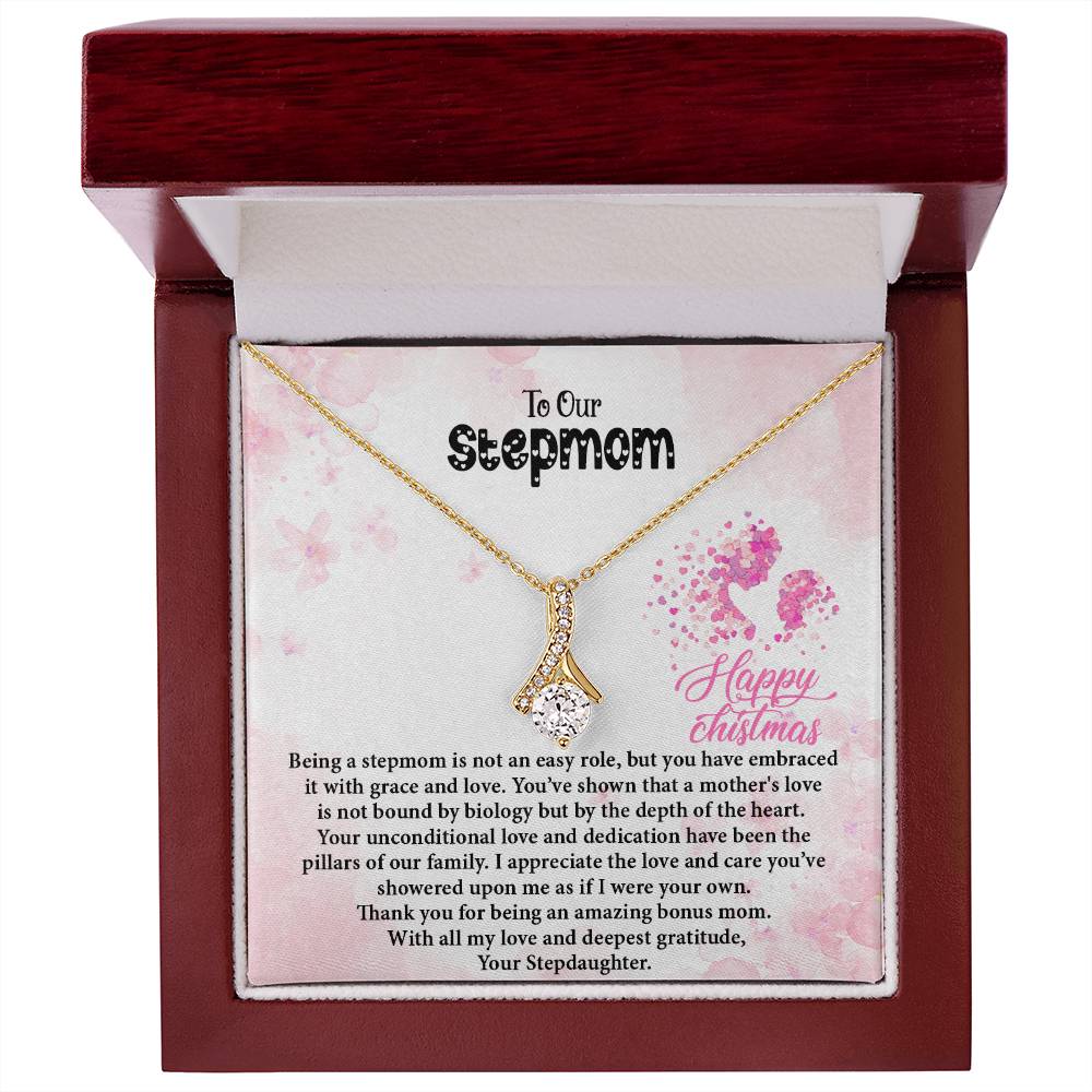 4020 a Alluring Beauty Necklace, Gift to my Stepmom with Beautiful Message Card