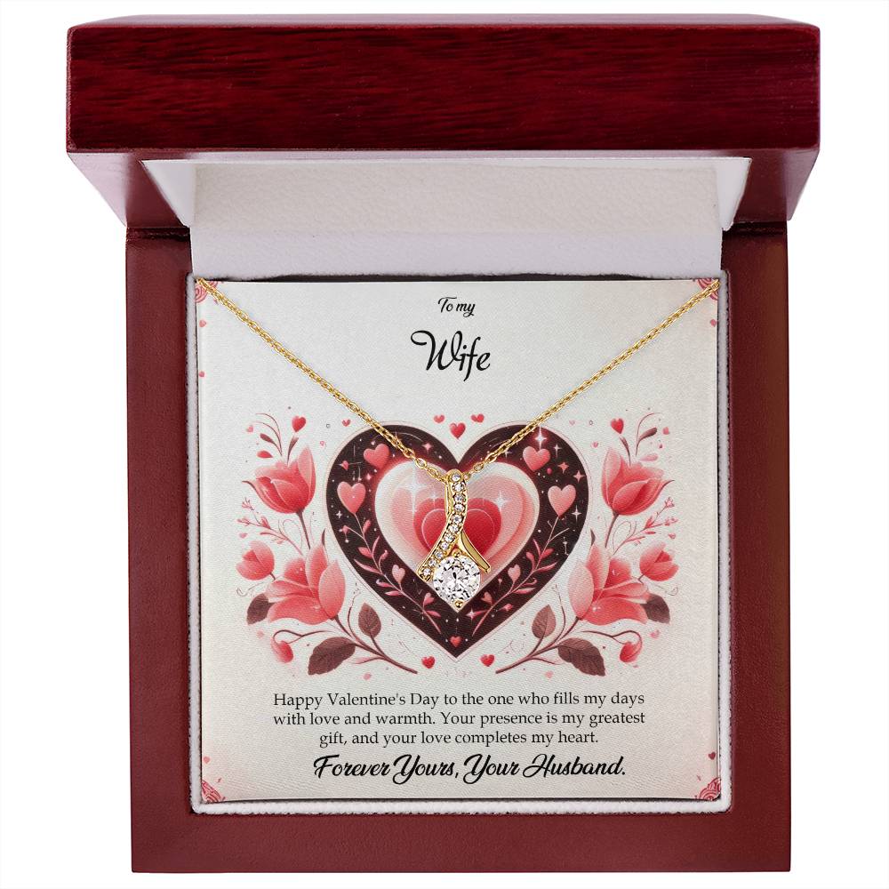 Valentine-st5a Alluring Beauty Necklace, Gift to my Wife with Beautiful Message Card