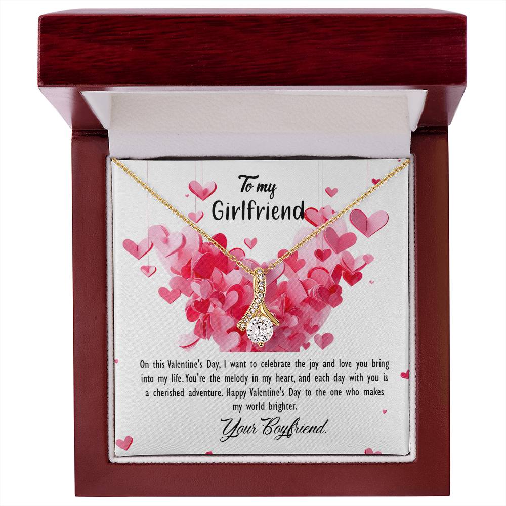 valentine-26c Alluring Beauty Necklace, Gift to my Girlfriend with Beautiful Message Card