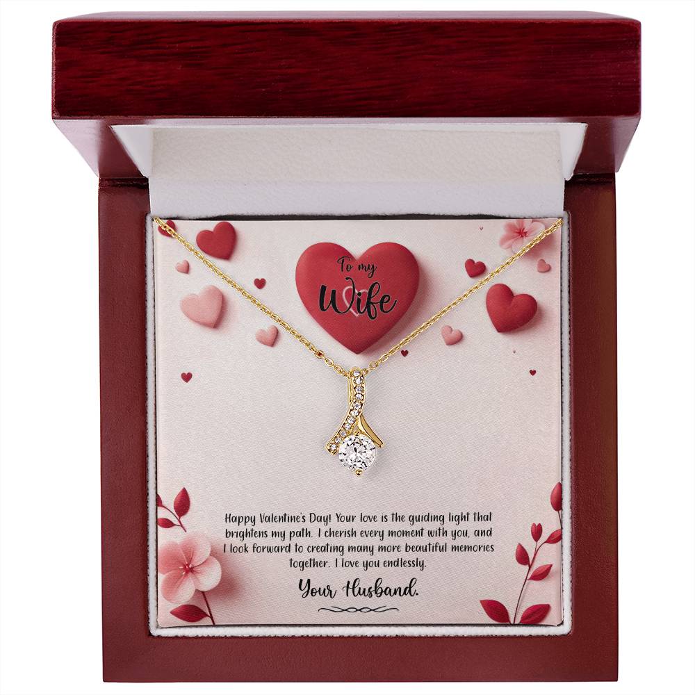 Valentine-st6a Alluring Beauty Necklace, Gift to my Wife with Beautiful Message Card