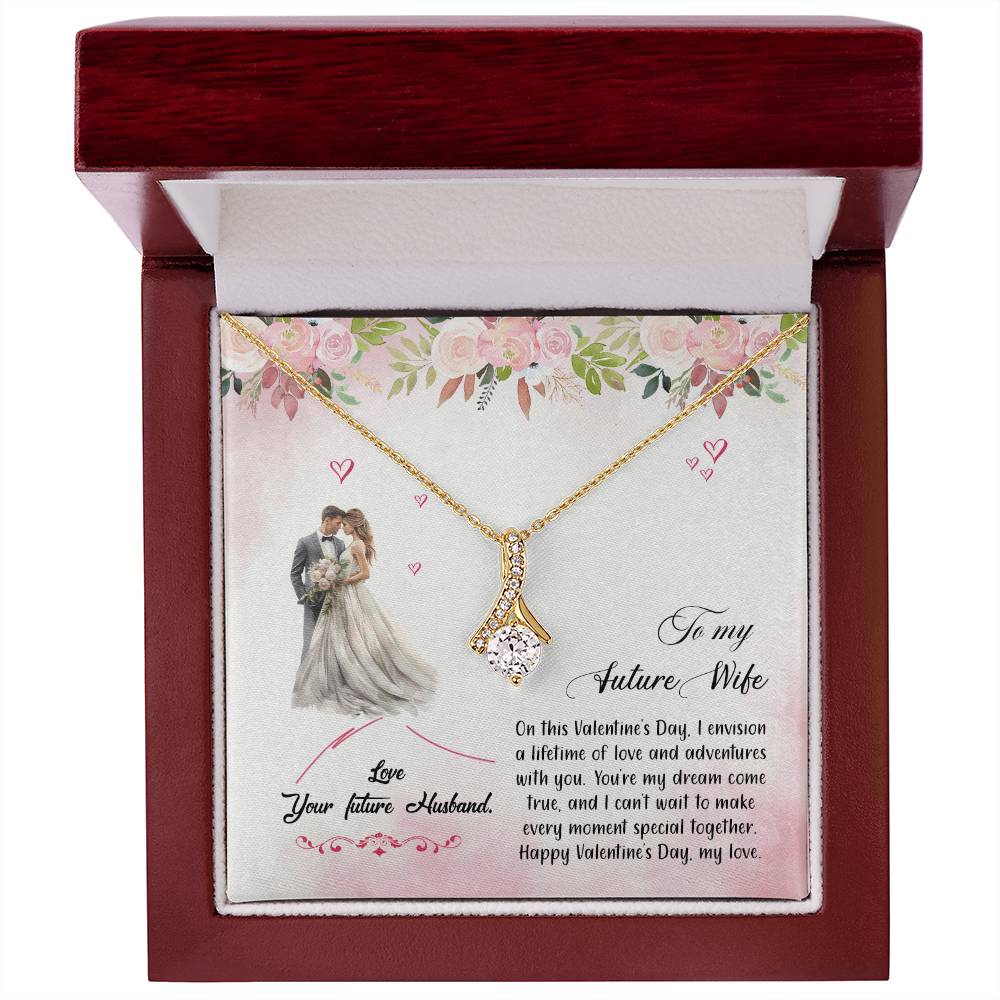 valentine-6d Alluring Beauty Necklace, Gift to my Future Wife with Beautiful Message Card