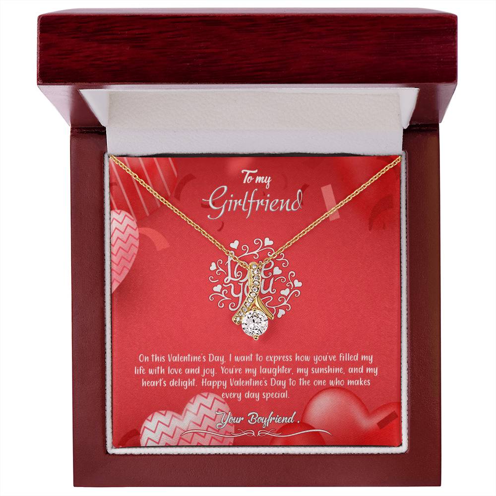 valentine-4c Alluring Beauty Necklace, Gift to my Girlfriend with Beautiful Message Card